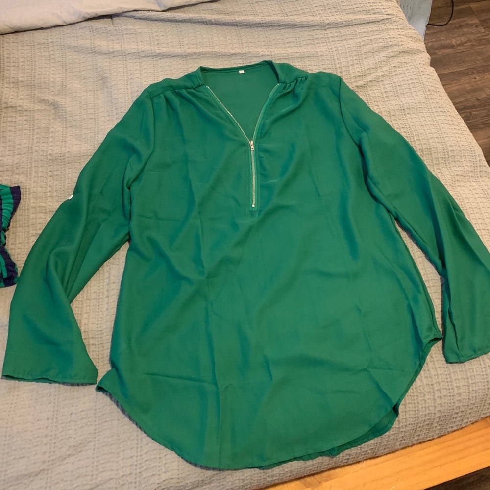 Work Blouses - 3 for $18 (green, white, red)